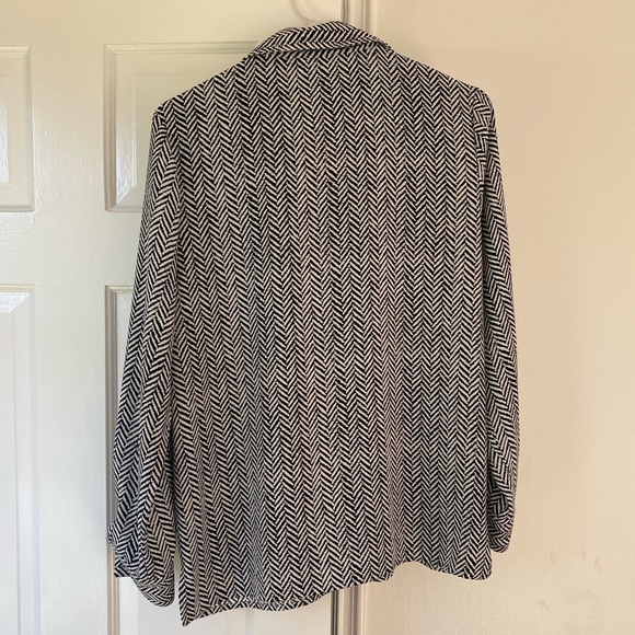 Vintage Herringbone Print Boxy Blouse - Picture 3 of 5